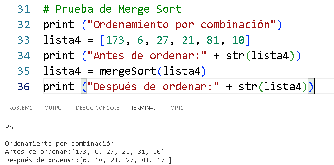 Algoritmos de ordenamiento en Python - Salón de clases