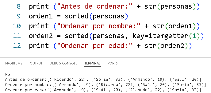 Algoritmos de ordenamiento en Python - Salón de clases