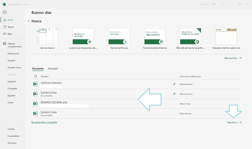 Gestión de archivos en Microsoft Excel - Salón de Clases
