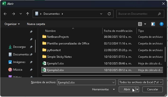 Gestión de archivos en Microsoft Excel - Salón de Clases