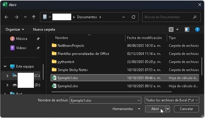 Gestión de archivos en Microsoft Excel - Salón de Clases
