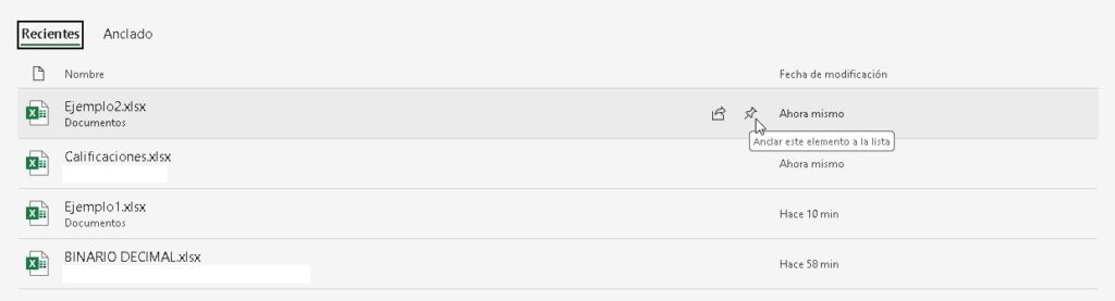 Gestión de archivos en Microsoft Excel - Salón de Clases