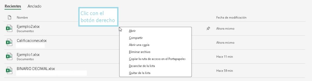 Gestión de archivos en Microsoft Excel - Salón de Clases