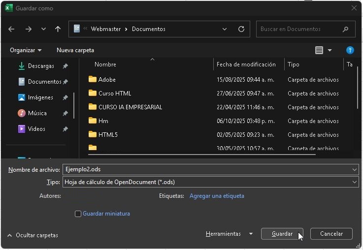 Gestión de archivos en Microsoft Excel - Salón de Clases