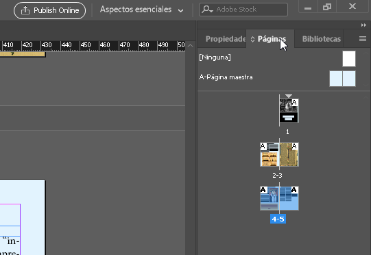 Panel de páginas en Adobe InDesign - Hielo Creativo
