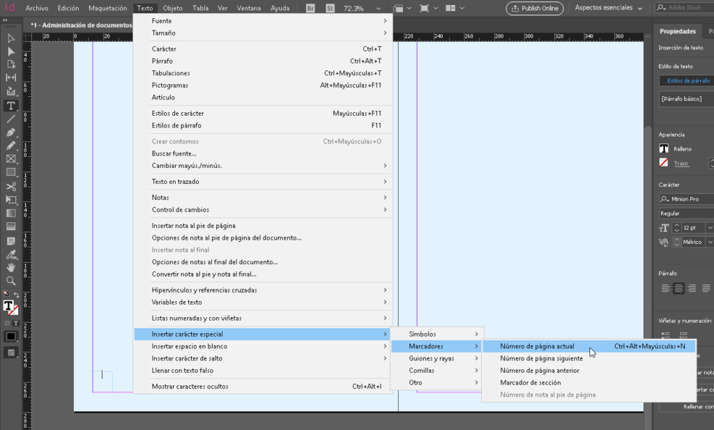 Insertar carácter especial en Adobe InDesign - Hielo Creativo