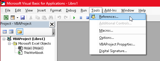 Añadiendo referencias a VBA for Excel - Hielo Creativo