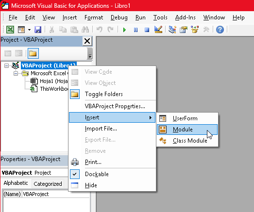 Insertar módulo en VBA para Excel - Hielo Creativo