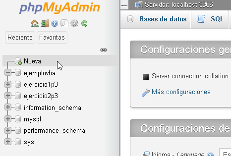 Nueva base de datos MySQL desde phpMyAdmin - Hielo Creativo