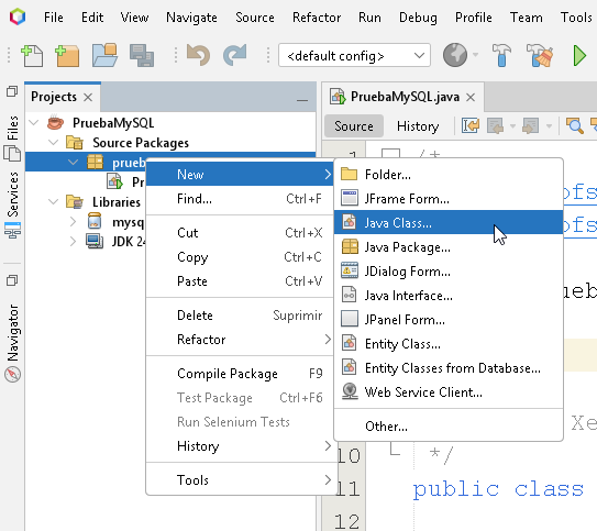 Creando un Java Class - Hielo Creativo