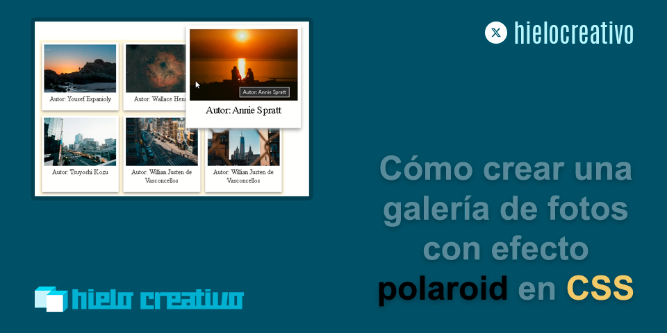 Cómo crear una galería de fotos con efecto polaroid en CSS - Hielo Creativo