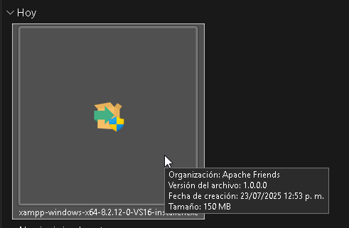 Abriendo el instalador de XAMPP - Hielo Creativo
