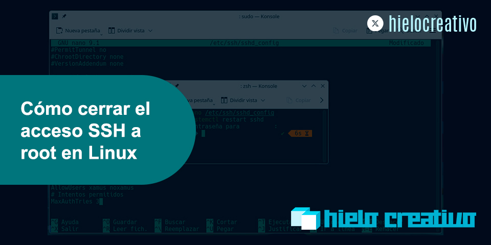 Cómo cerrar el acceso SSH a root en Linux - Hielo Creativo