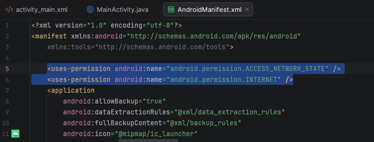 Añadiendo permisos en Android Studio - Hielo Creativo