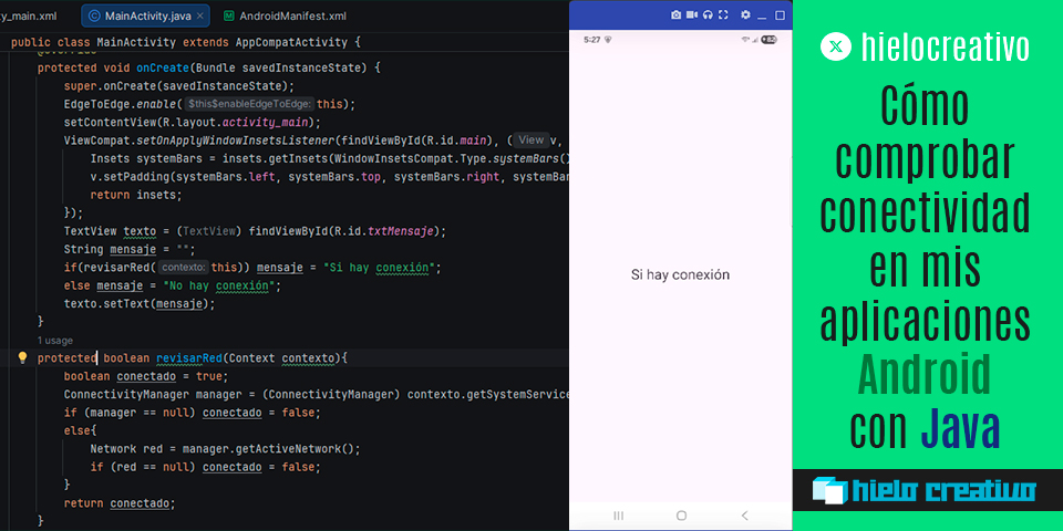 Cómo comprobar conectividad en mis aplicaciones Android con Java - Hielo Creativo