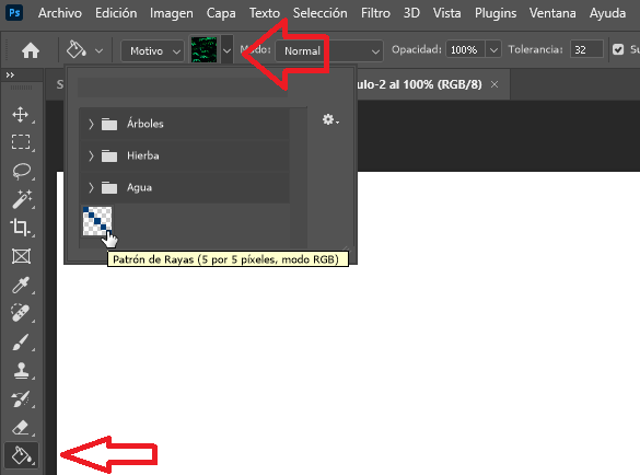 Motivo de bote de pintura en Photoshop - Hielo Creativo