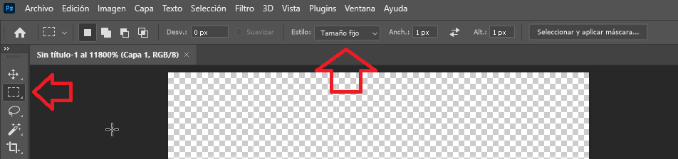 Herramienta Marco rectangular en Photoshop - Hielo Creativo