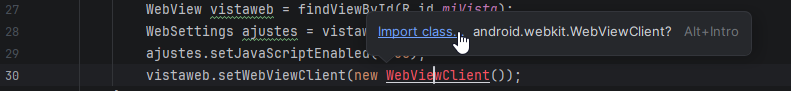 Añadir la clase WebViewClient a un proyecto Java en Android - Hielo Creativo