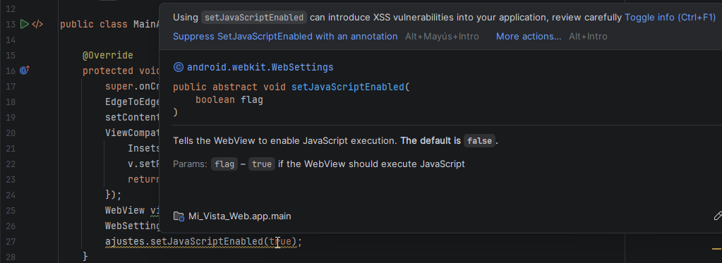 Habilitar JavaScript para el WebView en Android - Hielo Creativo