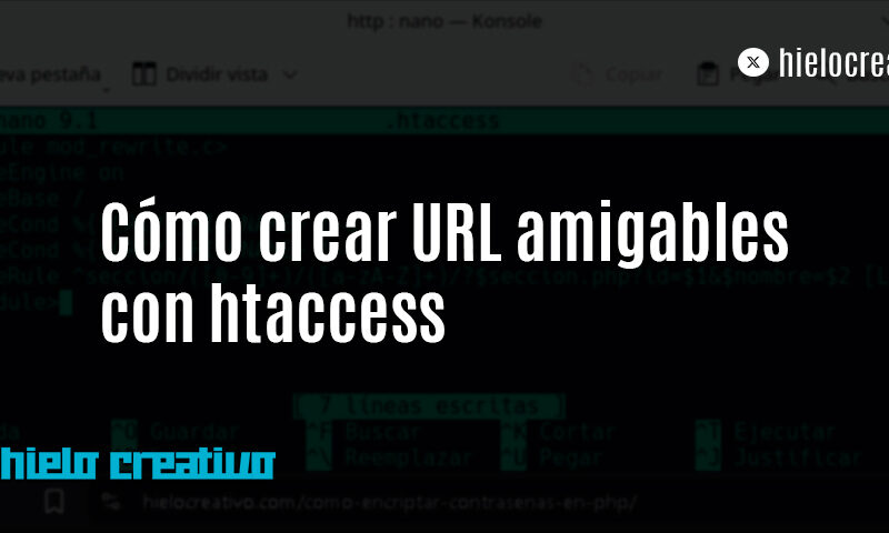 Cómo crear URL amigables con htaccess - Hielo Creativo