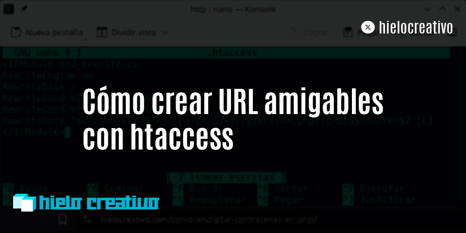 Cómo crear URL amigables con htaccess - Hielo Creativo