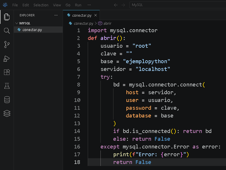 Conectar Python con MySQL - Hielo Creativo