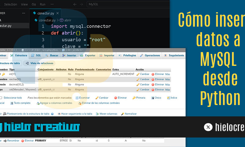 Cómo insertar datos a MySQL desde Python - Hielo Creativo