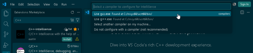 Usando el compilador GCC en Visual Studio Code - Hielo Creativo