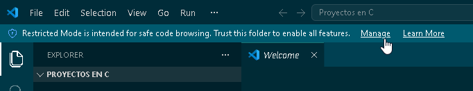 Confiar en carpeta en Visual Studio Code - Hielo Creativo