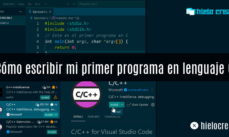 Cómo escribir mi primer programa en lenguaje C - Hielo Creativo