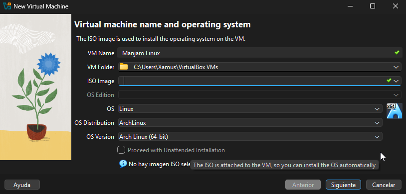 Creando una nueva máquina virtual en VirtualBox - Hielo Creativo