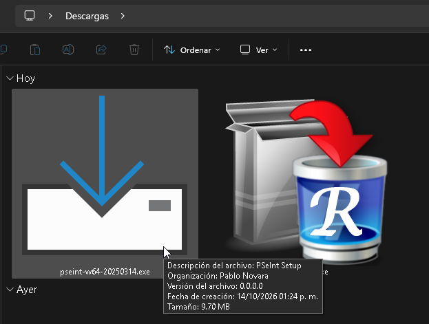 Instalador de PSeInt en Windows - Hielo Creativo