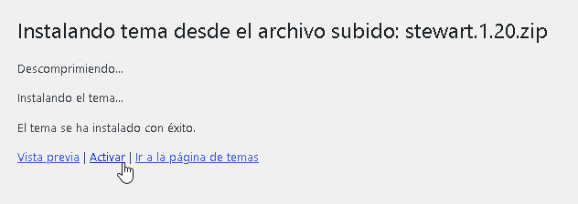 Activar tema de WordPress instalado - Hielo Creativo