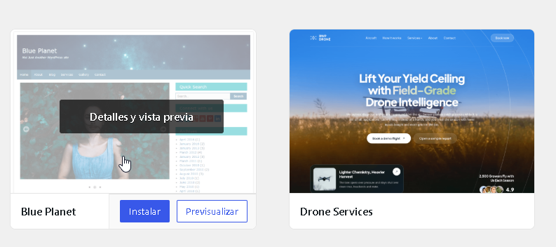 Detalles de un tema de WordPress - Hielo Creativo