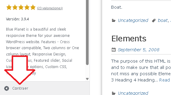 Botón Contraer en los temas de WordPress - Hielo Creativo
